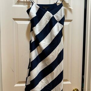 Banana Republic Asymmetrical Navy and White Dress